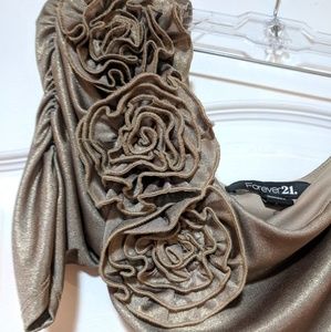 One shoulder Gold dress